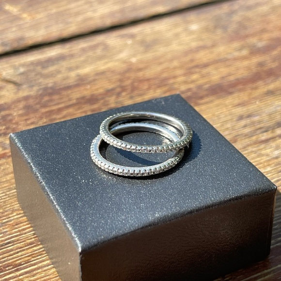 Blush and Bar 3 ring set - Picture 2 of 3